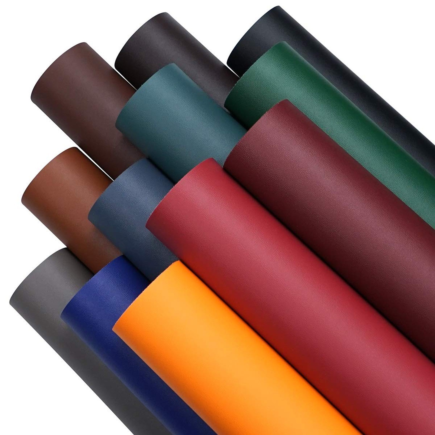 12 Pieces 0.8mm Thickness 8x12 Inch Faux Leather Fabric Sheets Cotton Back fo...