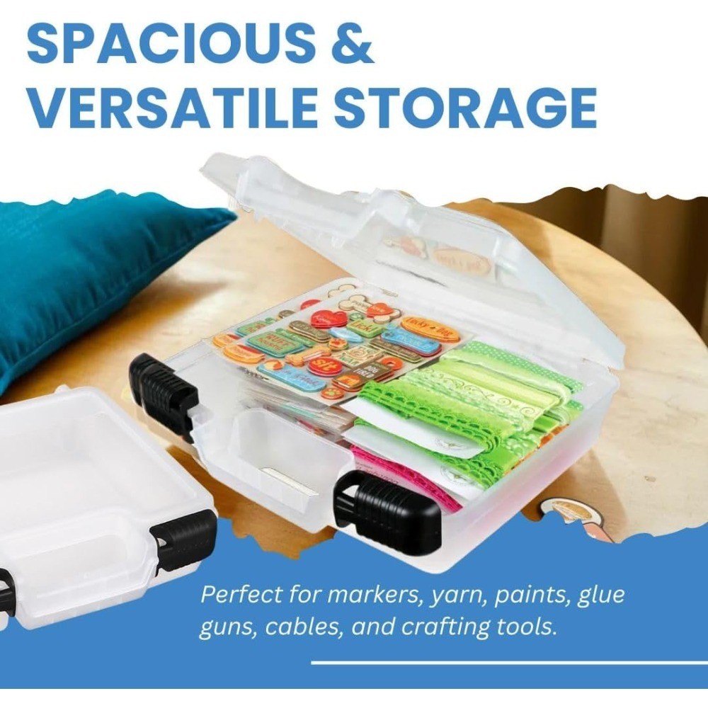 10 Inch Deep Base Carrying Case Portable Art & Craft Organizer with Handle