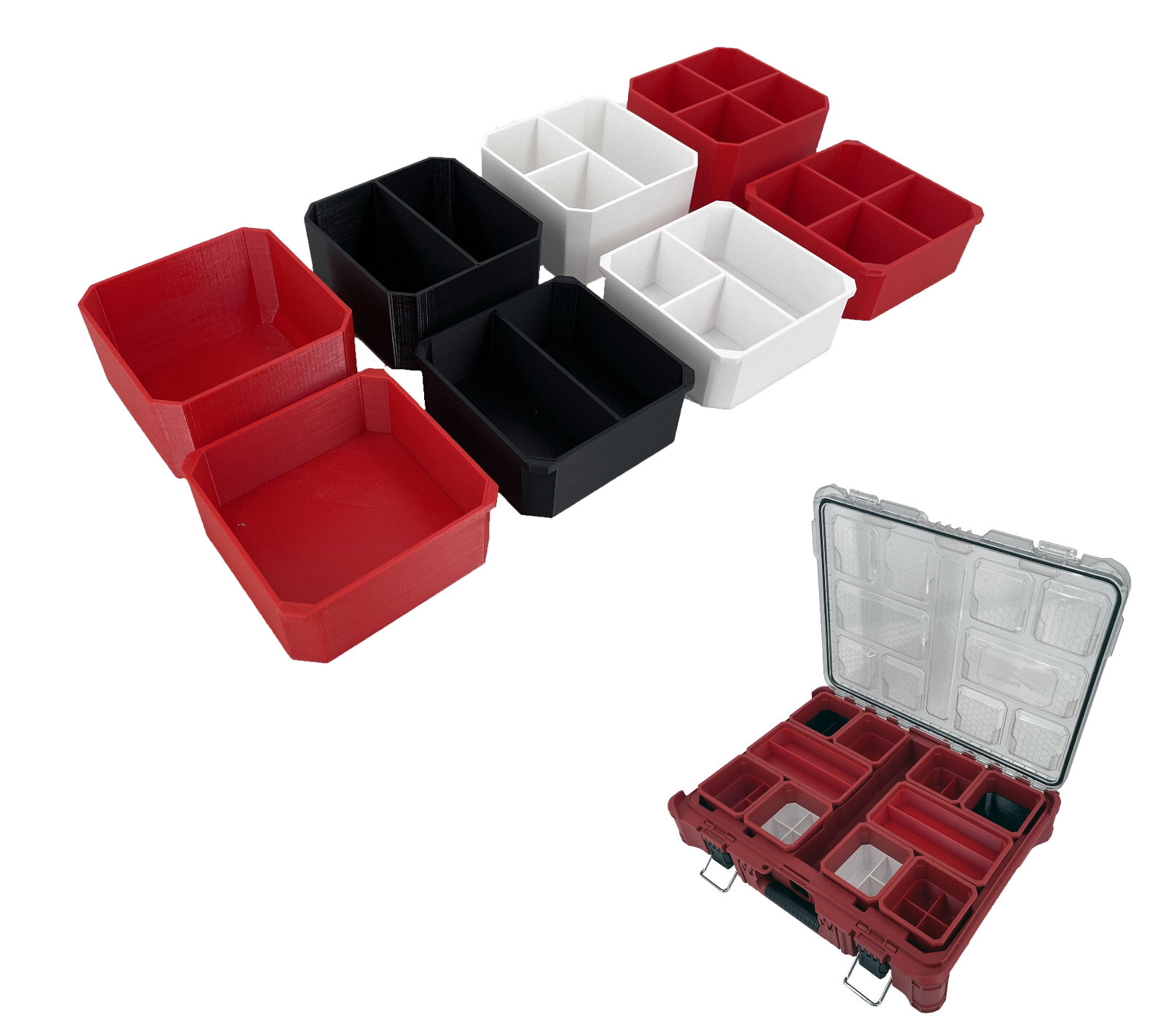 Milwaukee Packout Organizer Compatible Square Nesting Bin Top and Bottom Set