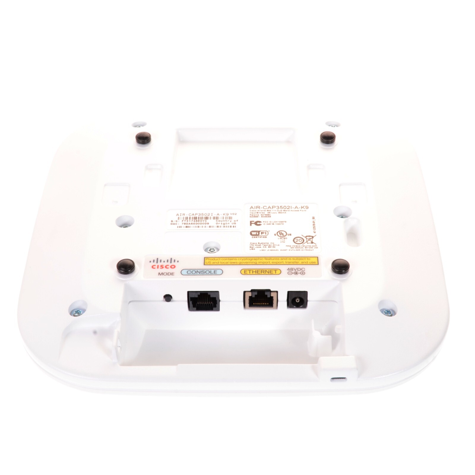 Cisco Aironet 3500 Ser. AIR-CAP3502I-A-K9 Wireless Dual Band Access Point