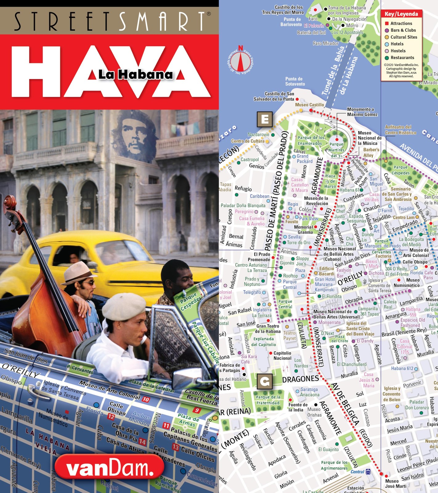StreetSmart® Havana Map by VanDam - City Street Map of Havana - Laminated foldin
