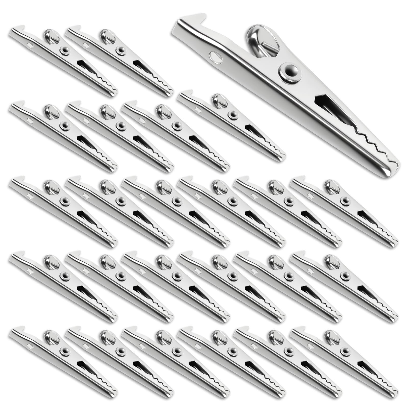 25 Pcs Metal Alligator Clips 35mm Small Spring Clamp Craft Lab Electric Testing