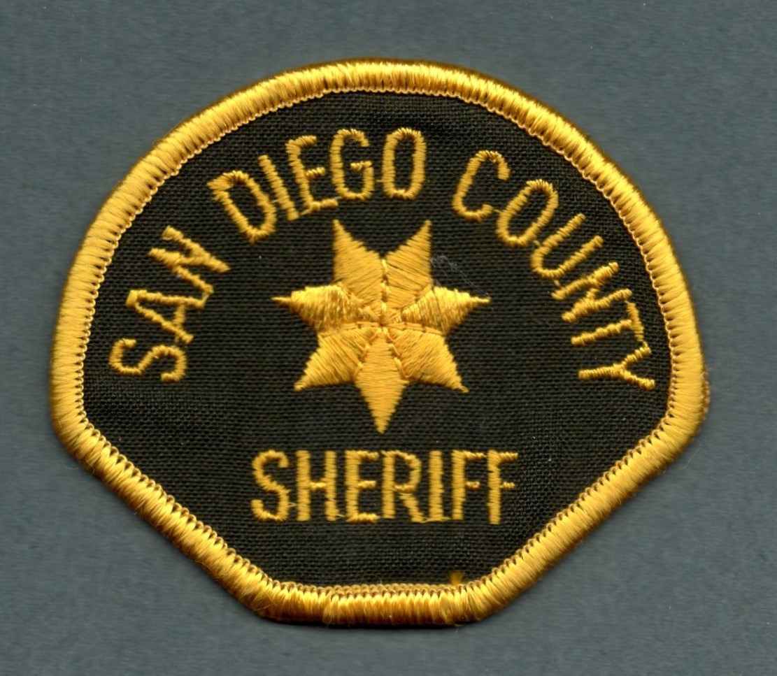 San Diego County California Sheriff Police Cap Patch