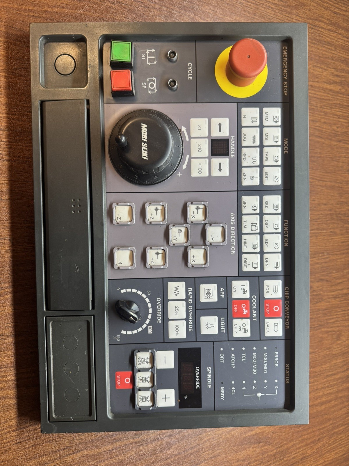 Mori Seiki CV-501 HMI Operator Push Button Control Panel Unit E54078 A01. Lot L8