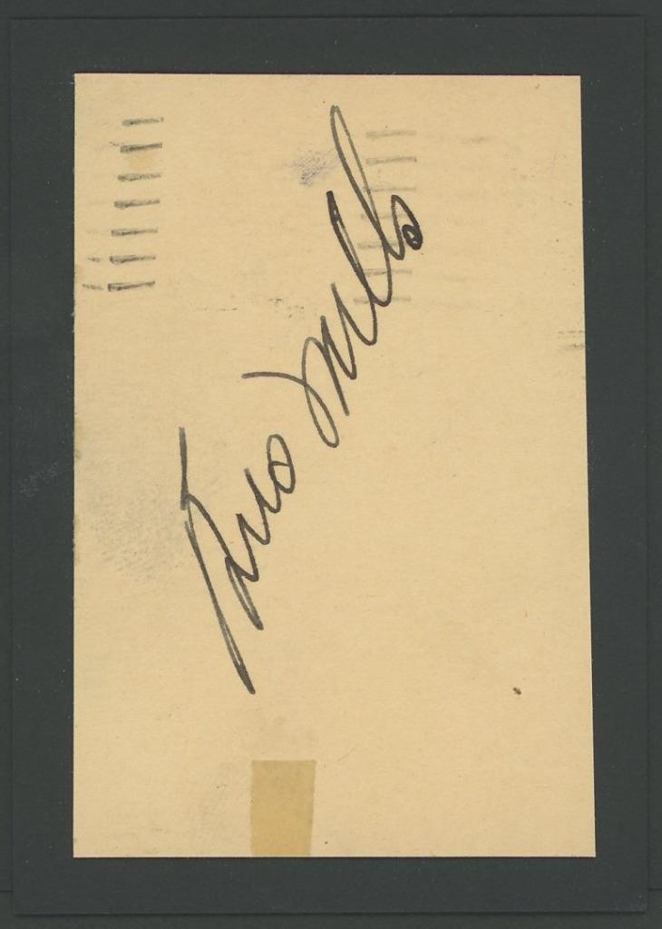 BUSTER MILLS (1908-1991) autograph cut | Dodgers/Red Sox/Yankees - signed
