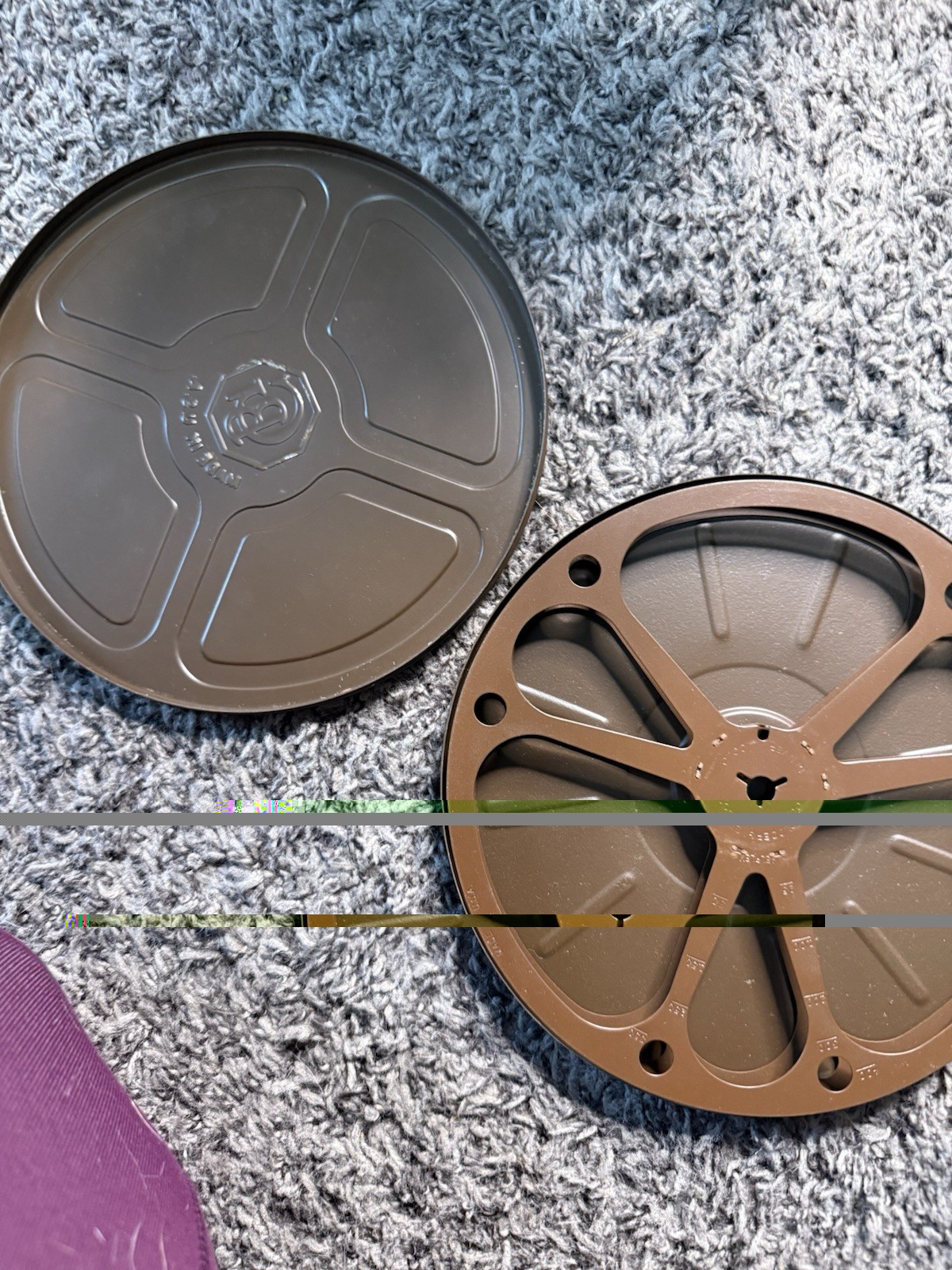 Goldberg Brothers 7” Metal 8mm Film Reel & Can 400ft Brown USA
