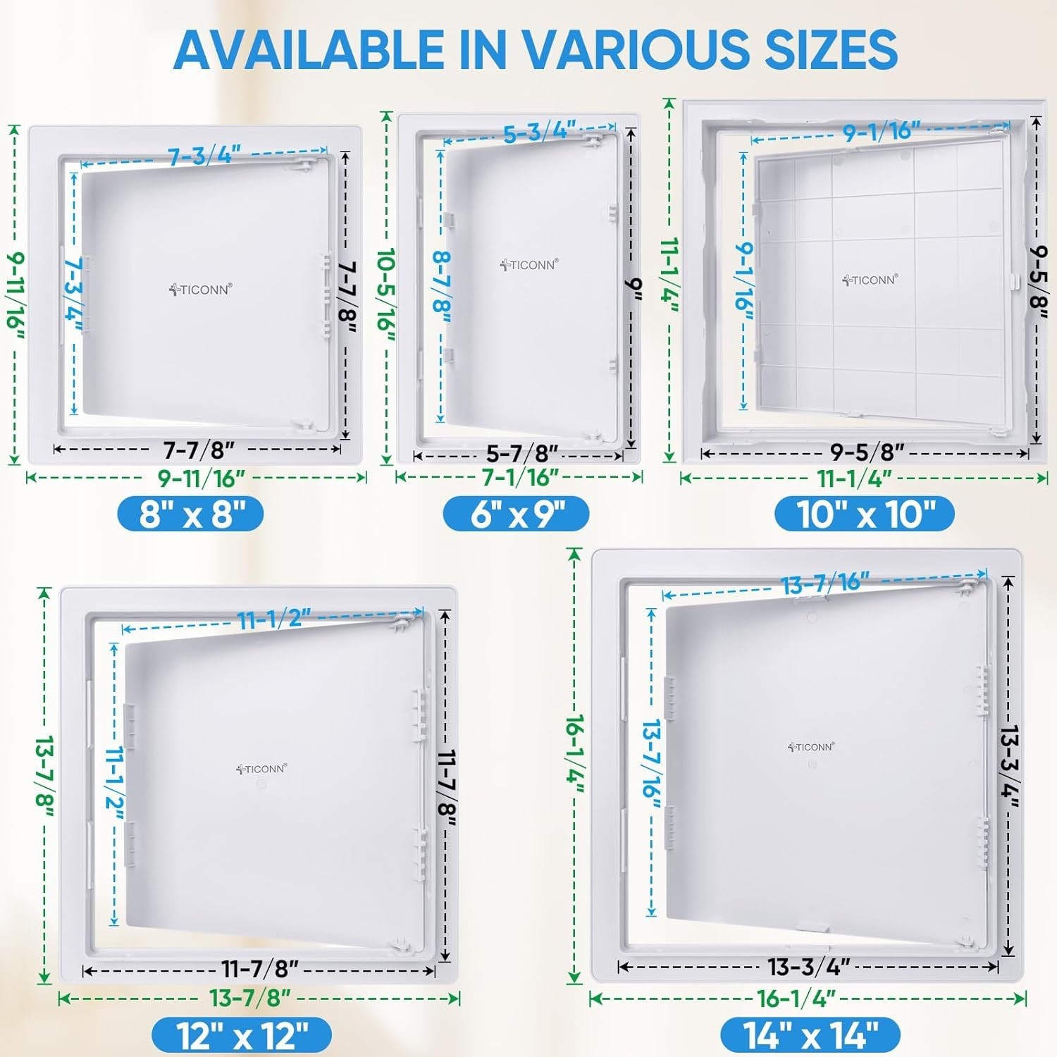 Seamless 14x14 Inch Drywall Access Panel with Discreet Notches - DIY Friendly