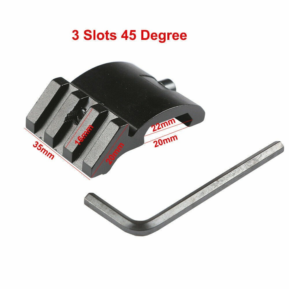 45 Degree Offset Angle Rail Mount Base 20mm Picatinny Laser Sight Rifle Scope