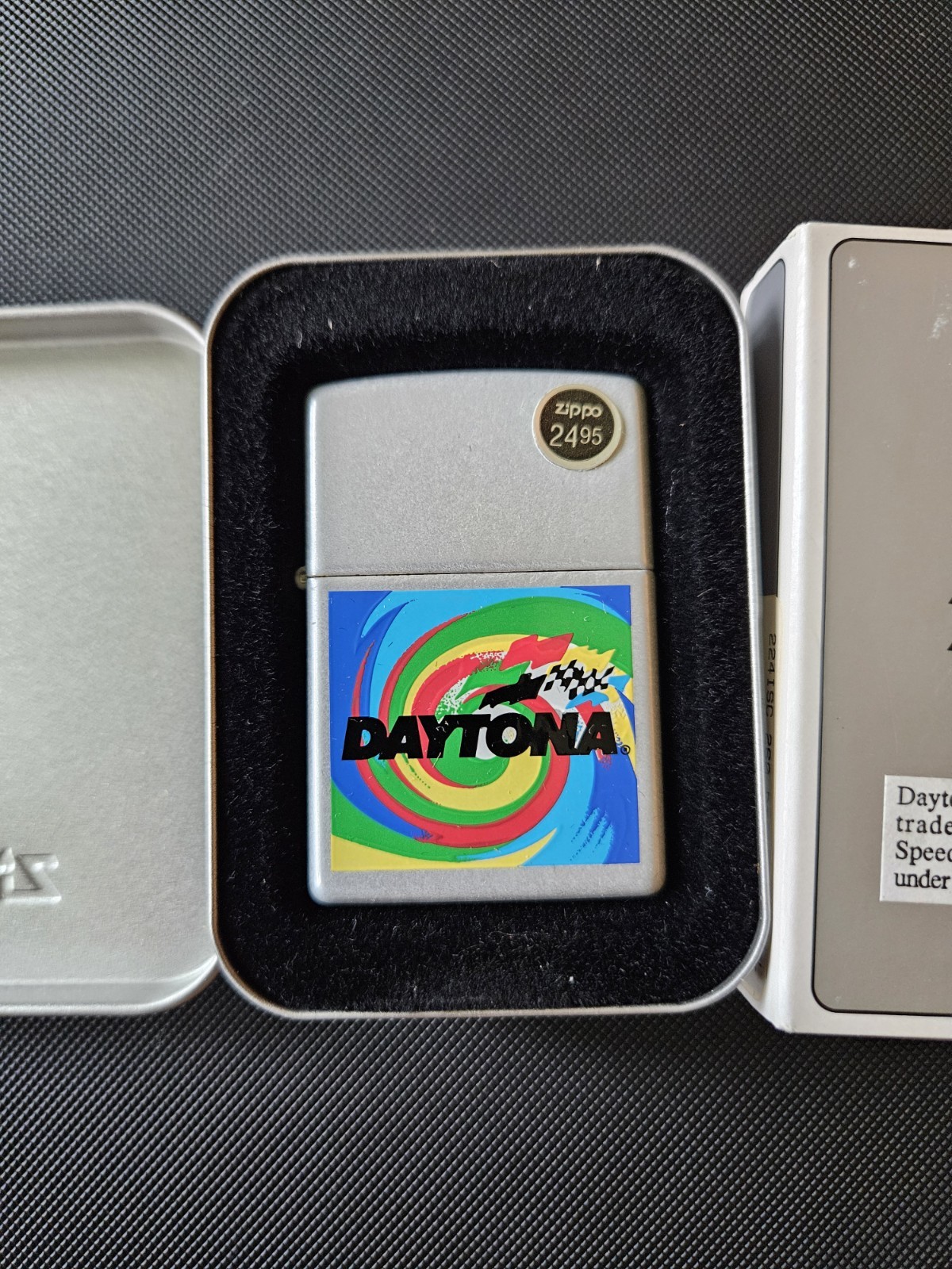 ZIPPO DAYTONA 500 METALLIC FINISH LIGHTER SEALED IN BOX 224ISC - UNFIRED!