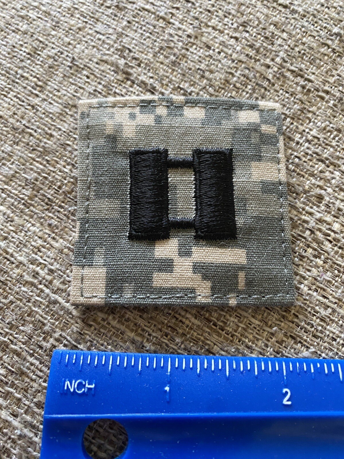US Army Captain CPT O-3 Rank ACU Hook / Loop Pattern Military Patch INV6280