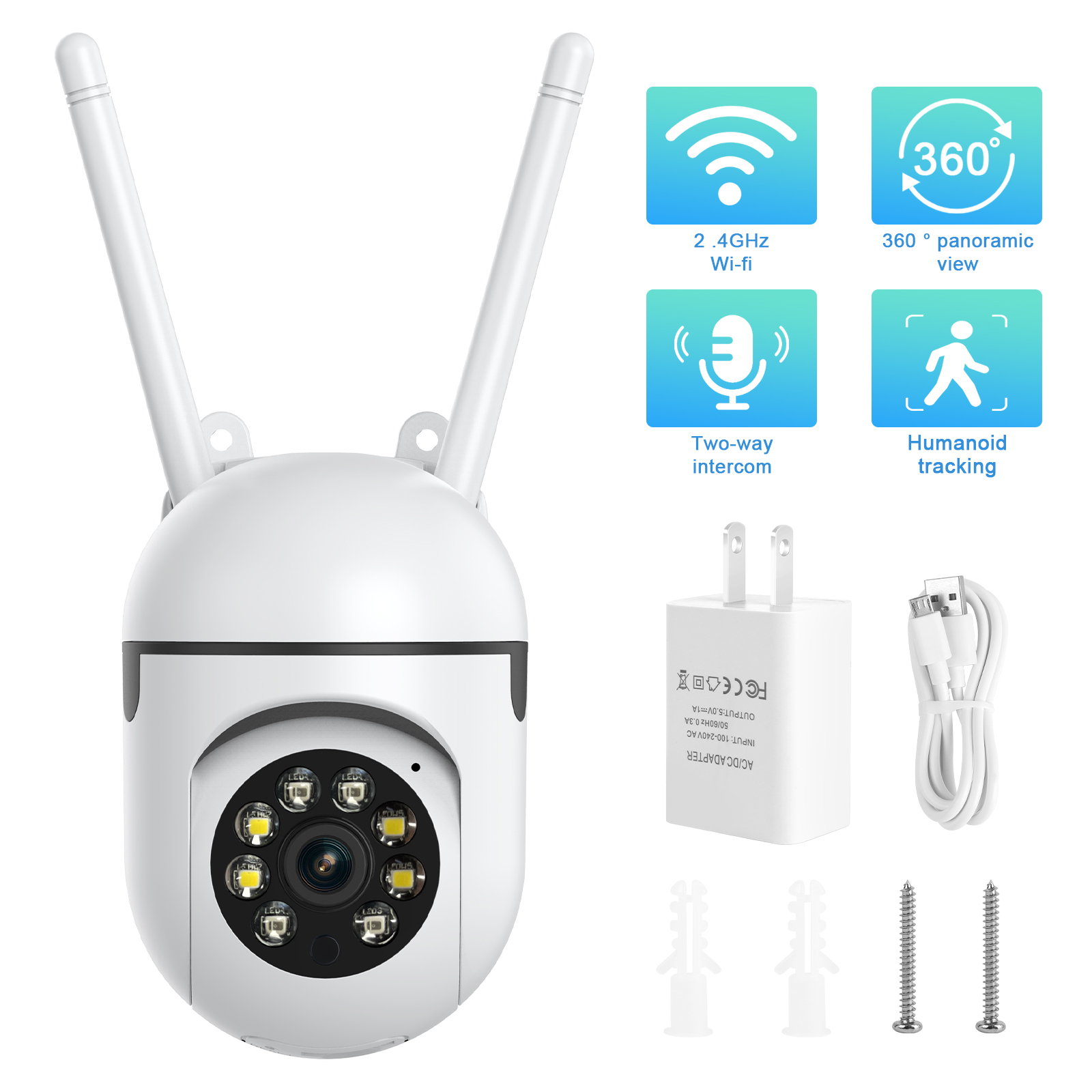 Security Camera System Outdoor Indoor Home Wireless Wifi Night Camera HD Cam-