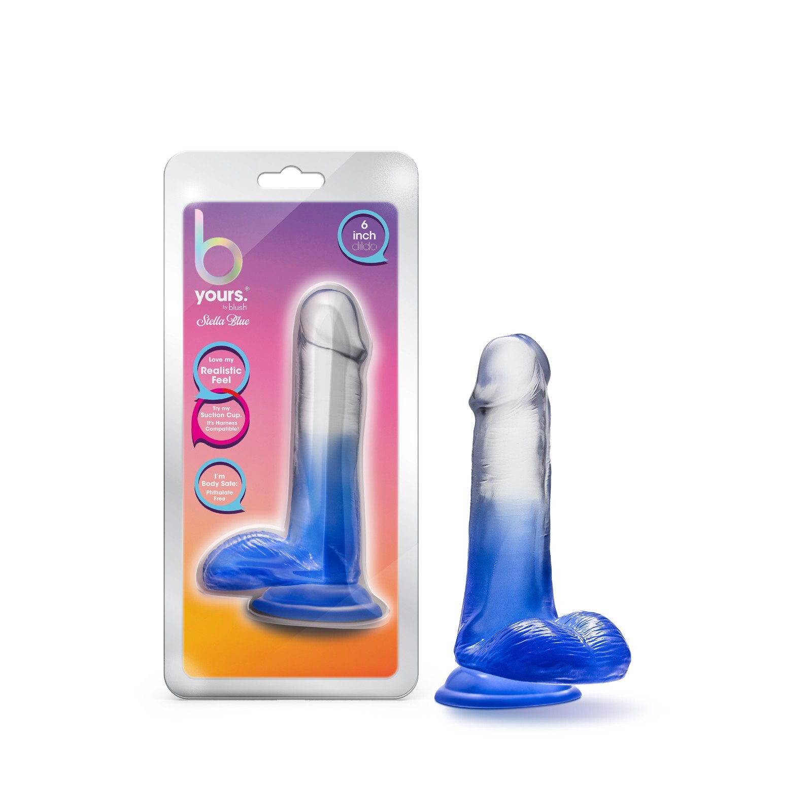 Blush B Yours- 6'' Realistic Feel Dildo  Suction Cup Harness Compatible Sex Toy