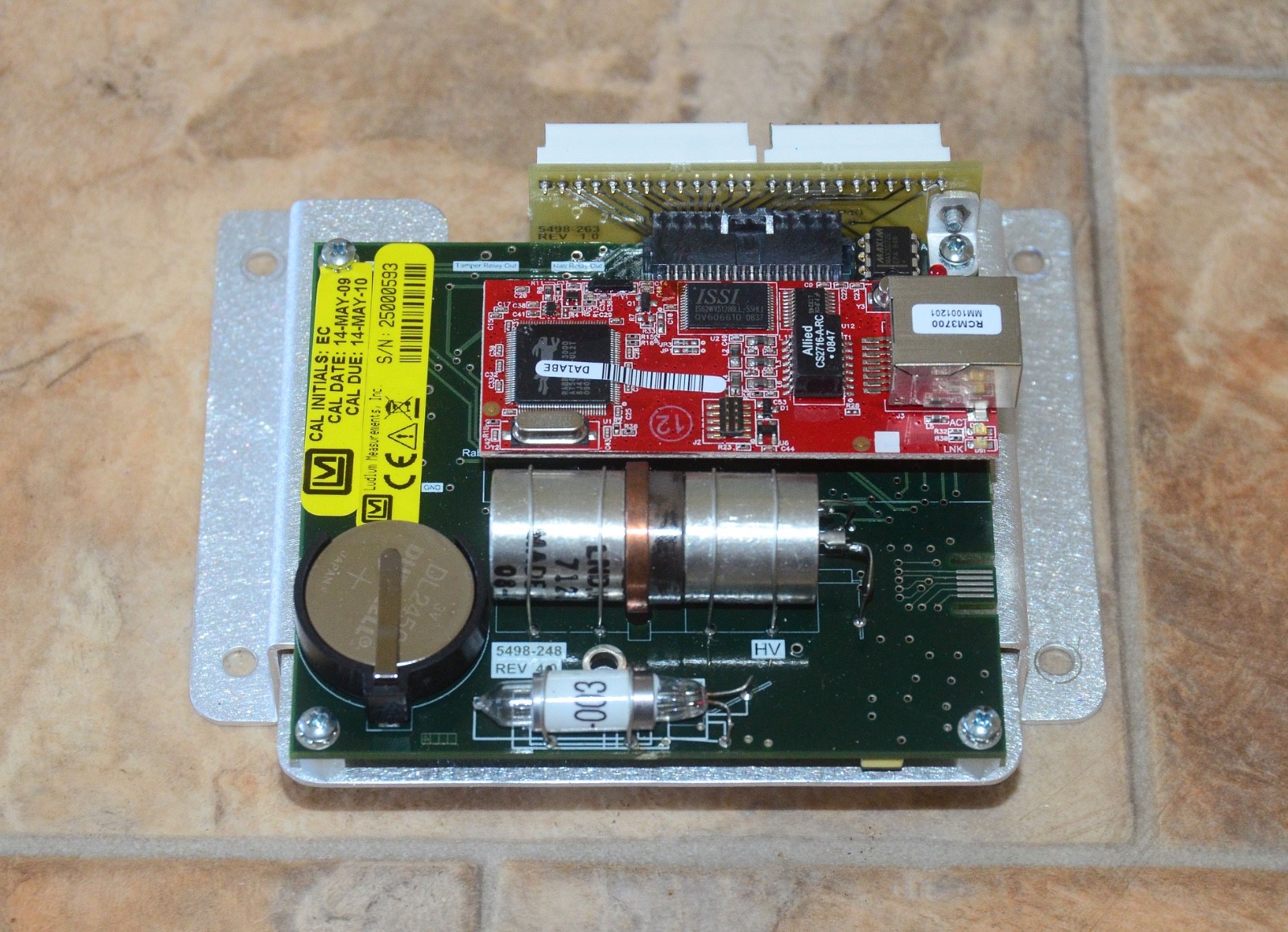 Ludlum Measurements Radiation Monitor PCB Assembly - LND 71210 GM Tube + RCM3700