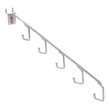 Econoco Pb/5H Waterfall Hook, Sil, 18" L, 1" W, Pk48