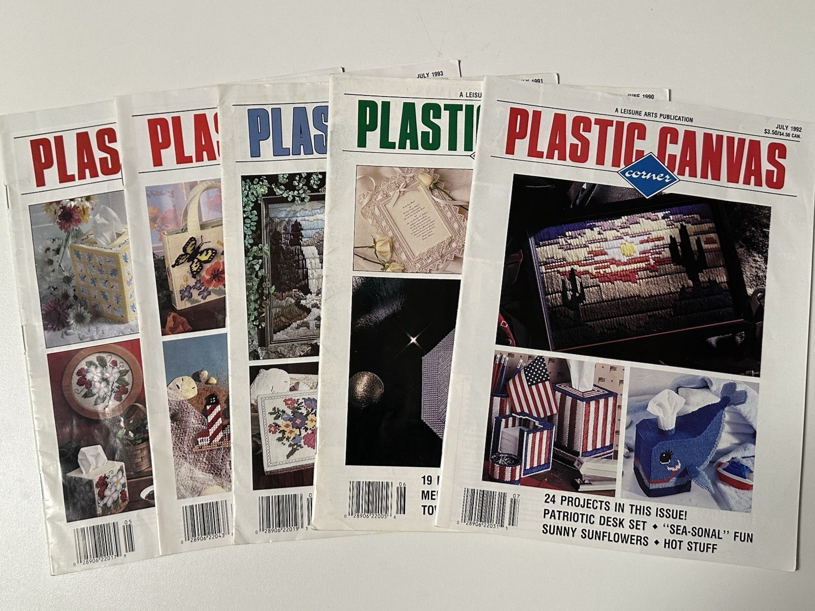 Plastic Canvas Magazine Lot of 5 Craft Pattern Needlepoint Projects