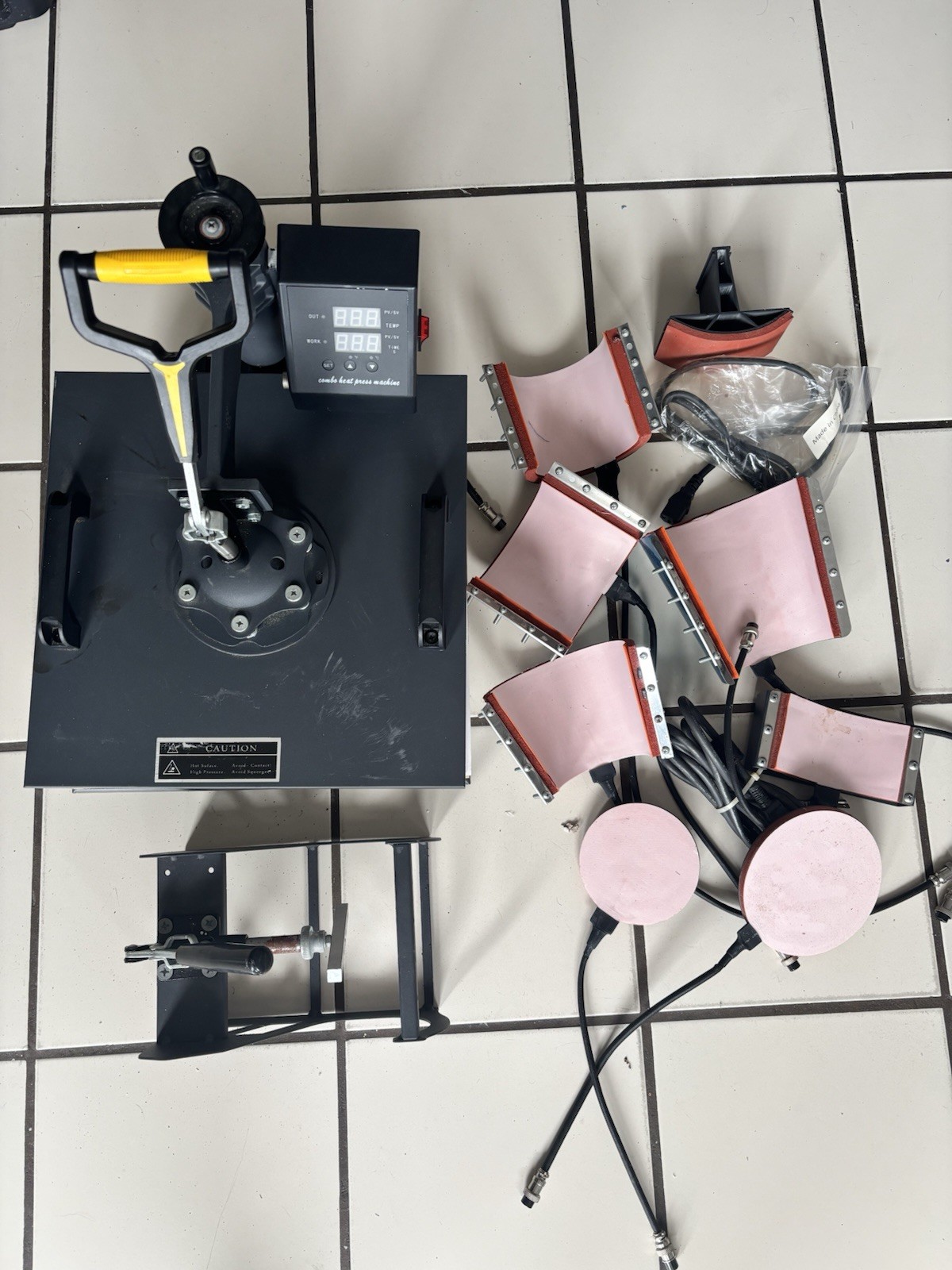 Swing-Arm Multifunction Heat Press Machine, Digital Display, 110V, Platens