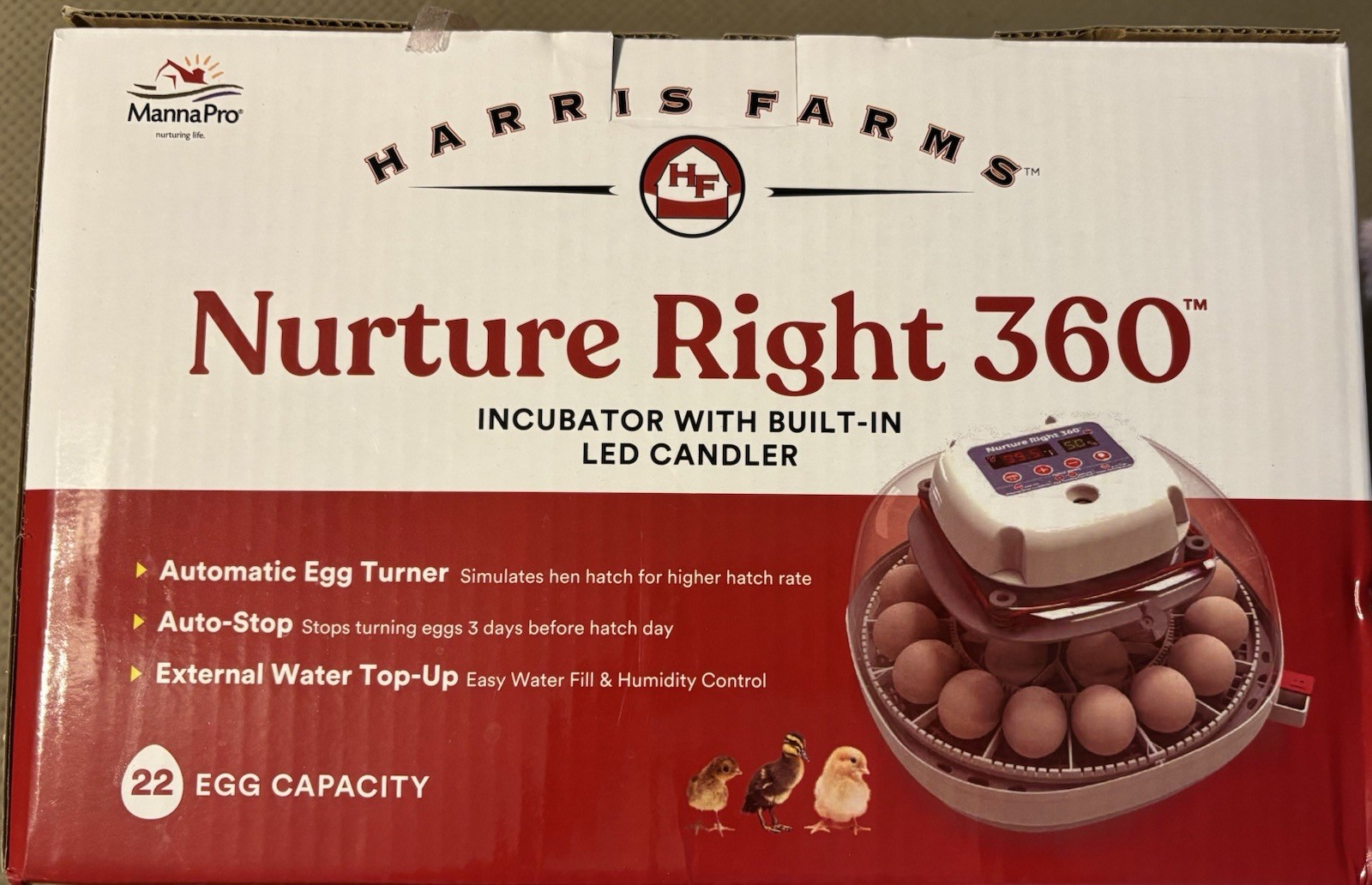 Nurture Right 360 Incubator with Built-In LED Candler Chicken Egg Hatcher
