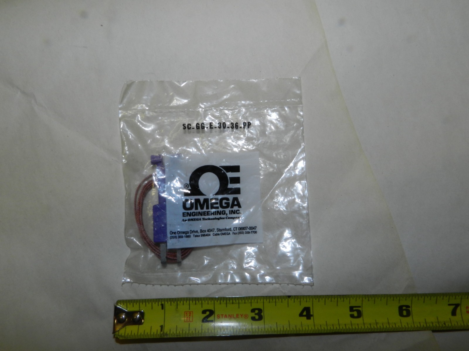 Omega SC-GG-E-30-36-PP Mini Thermocouple Sensor E-Type W/Mini Molded Connector
