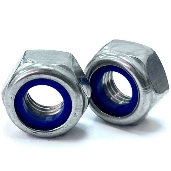 Metric Fine Nyloc Nut M8 x 1mm Locking Steel Zinc Hex Nuts 10 pack