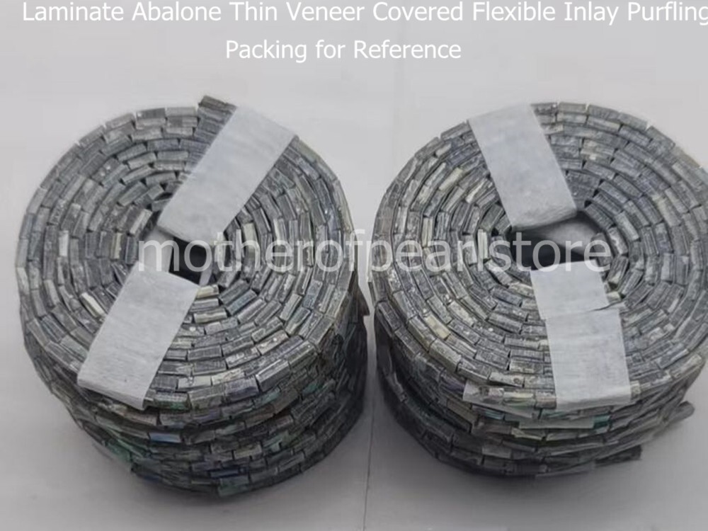 2pcs total length 1600mm Laminate Abalone Thin Veneer Covered Flexible Purfling