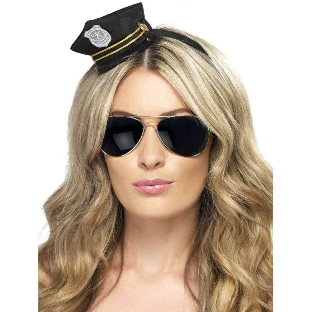 Policewoman Hat Police Officer Hat On Headband Ladies Fancy Dress Prop