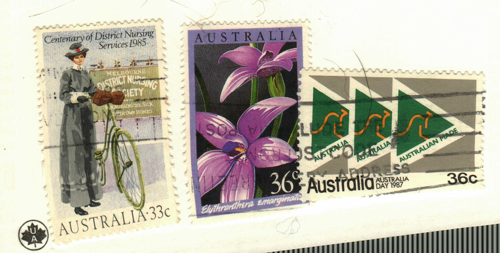 Australia #946, 997, 1010 used flowers