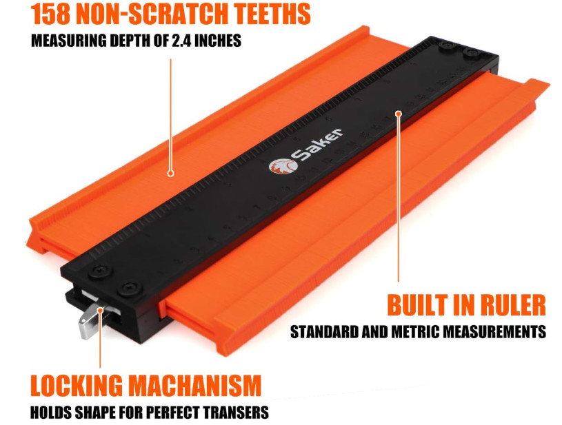 Saker Contour Gauge with Lock - Woodworking & DIY Tool, Profile Duplication
