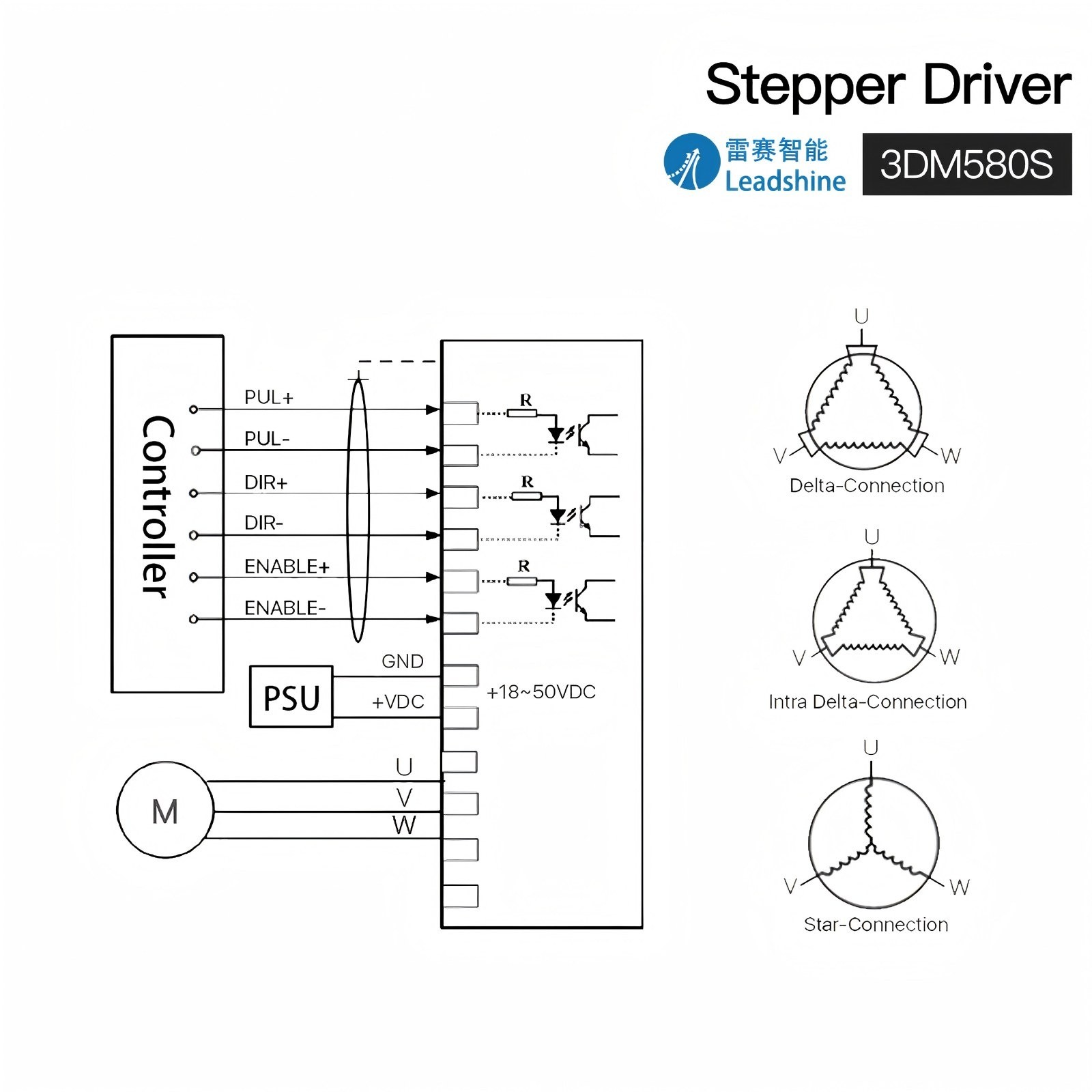 Leadshine 3DM580S 3Phase Stepper Driver For Stepping Motor CNC Engraving Machine