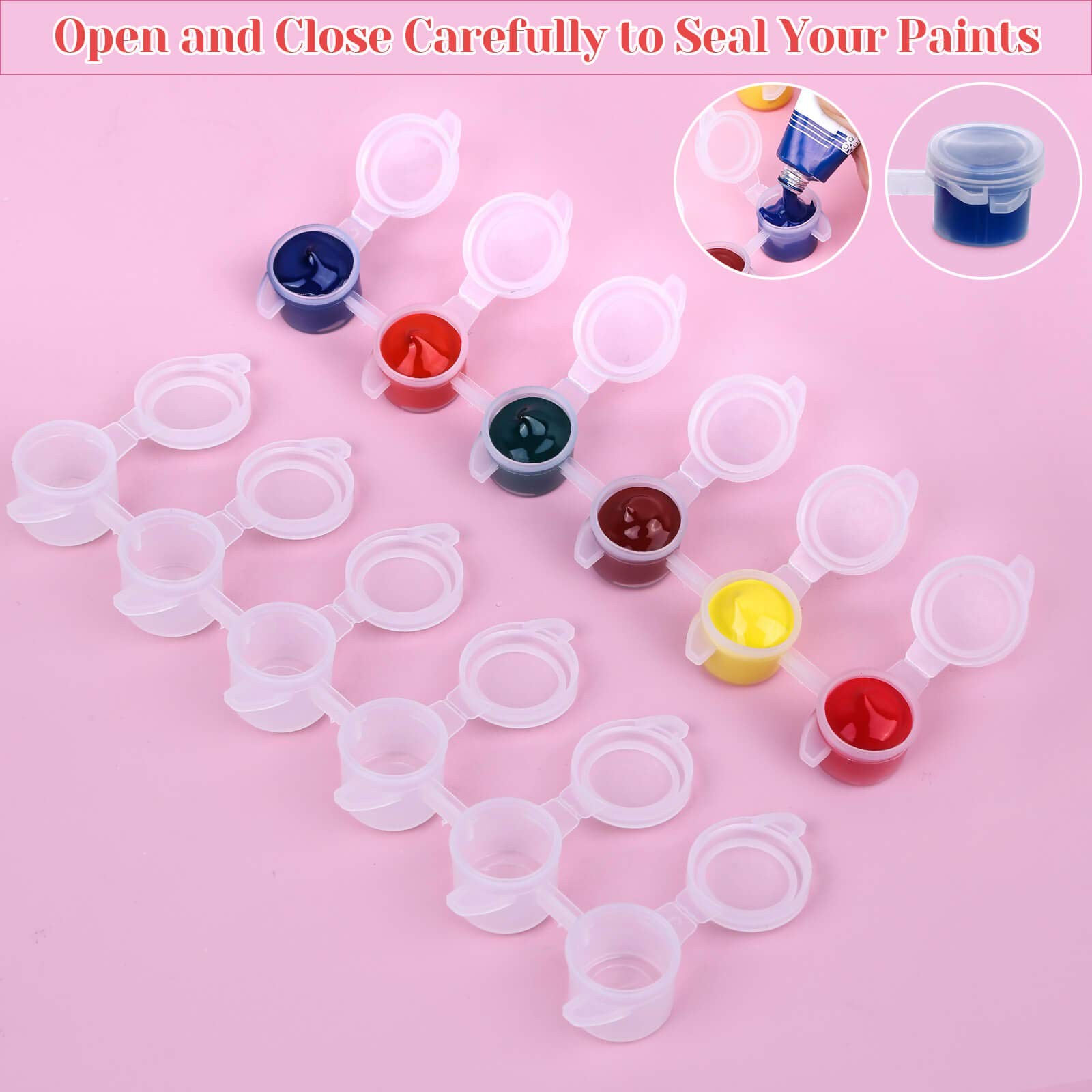 240piece Empty Paint Pot 40 Strips Acrylic Mini Paint Container Strip Storage Wi