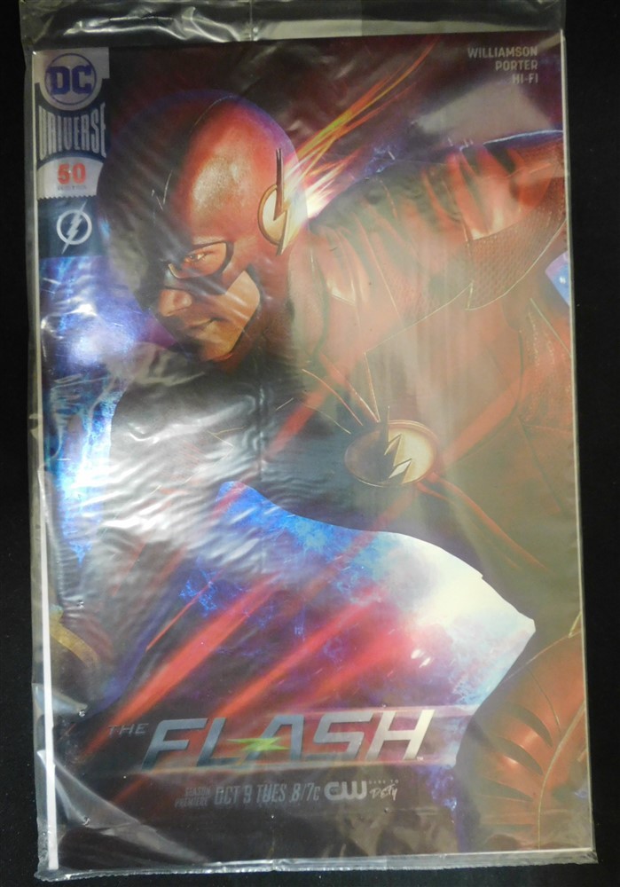 FLASH 50 DC CONVENTION FOIL VARIANT COMIC SEALED GRANT GUSTIN WILLIAMSON 2018 NM