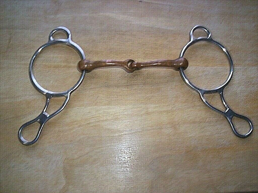 Used Stainless Sliding Gag Bit  5" Copper Mouth