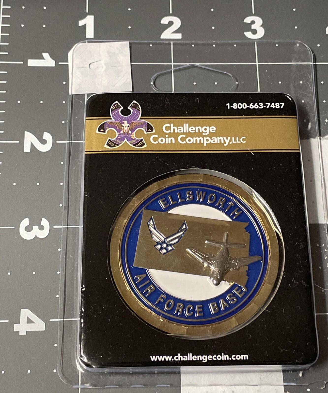 Coin USAF Ellsworth AFB Base Coin SD New In Case Color