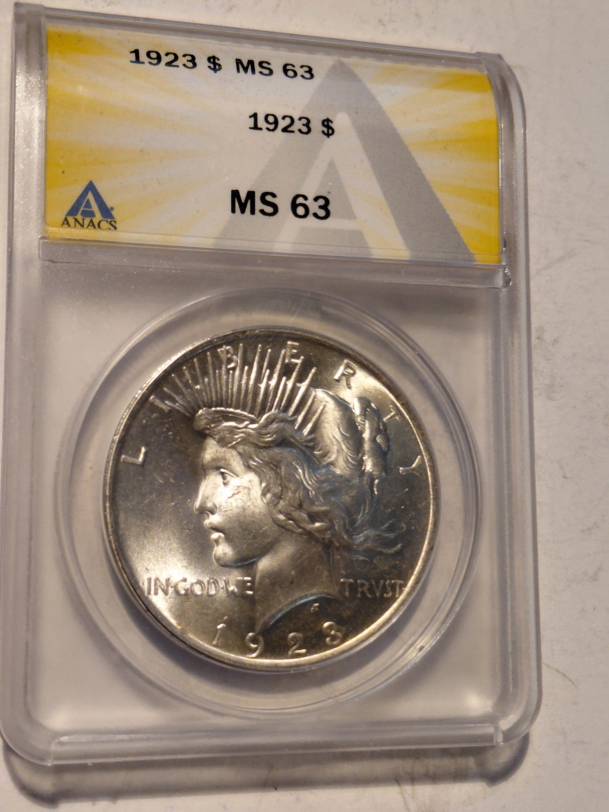 1923 Peace Dollar MS 63 ANACS