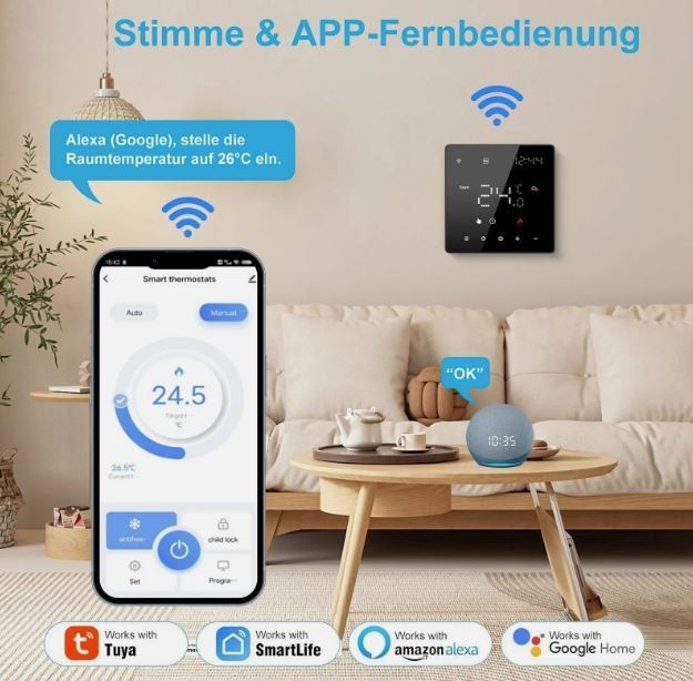 ME81H Smart WIFI LCD Thermostat Water Floor Heating Wall Boiler Electric Floor