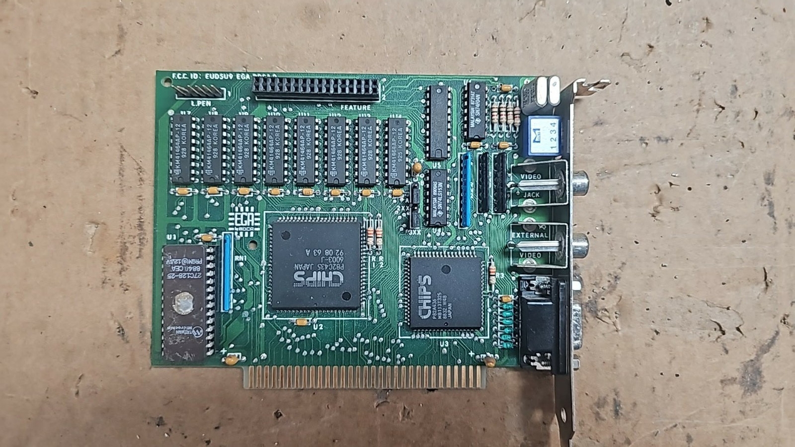 Retro Gaming Vintage EGA ISA Graphics Card - Chips BOCA 2 (EUD5U9 EGA BOCA 2)