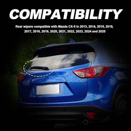 Rear Windshield Back Wiper Arm blade Set Compatible with Mazda CX 5 2013 2014