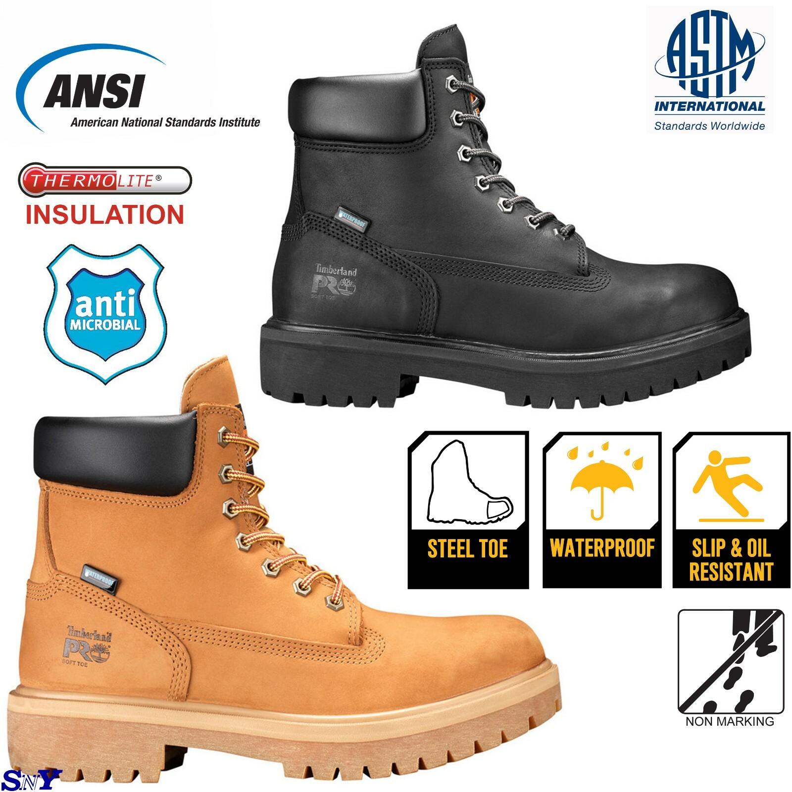 6" Timberland Steel Toe Waterproof Insulated Work Construction Safety Boot Men's