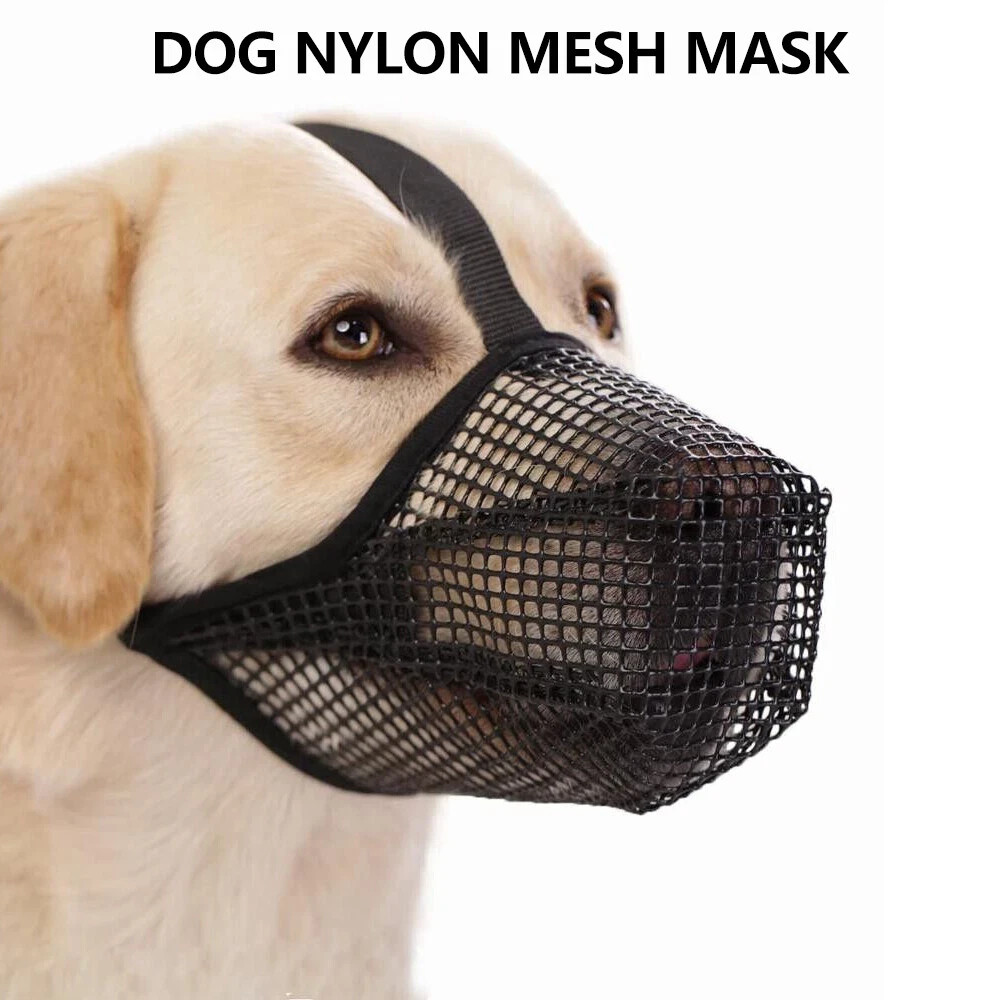 Pet Dog Muzzle Anti-lick Anti-Biting Chewing Bark Licking Mouth Cover Mesh Mask