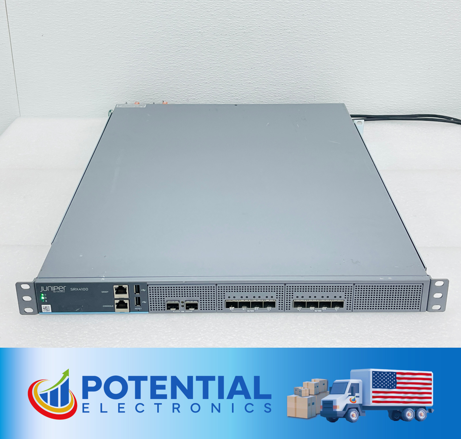 USED - JUNIPER NETWORKS SRX4100 8-PORT 10G SFP+ SERVICE GATEWAY w/ 2x 650w PSU