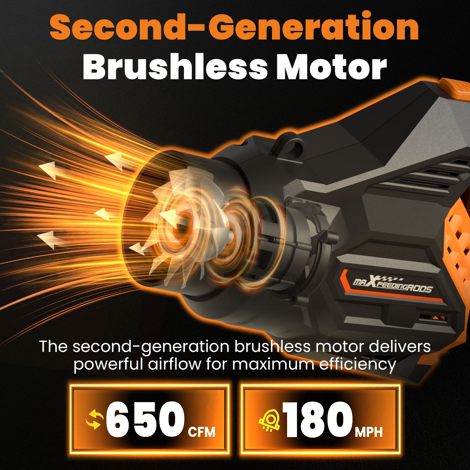 650 CFM Leaf Blower Cordless 2 Battery Brushless Motor Handheld Lightweight