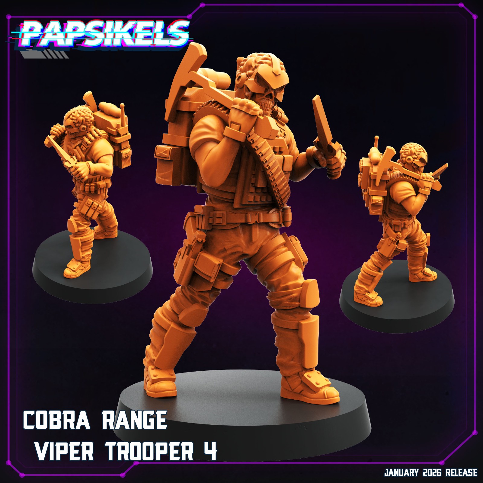 Papsikels Cobra Range Viper Troopers Set (6 Models) 32mm Resin Miniature Sci-Fi