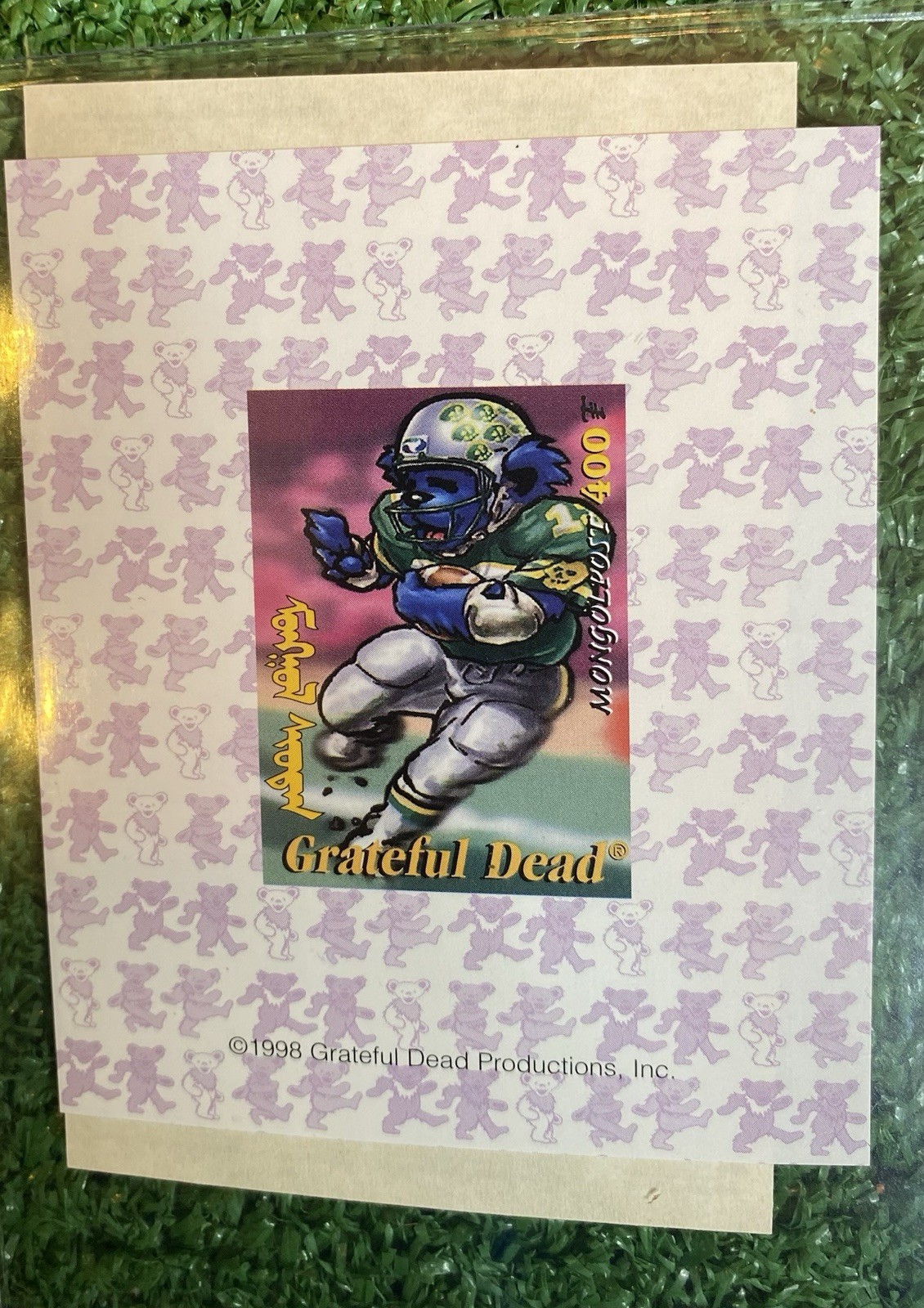 Grateful Dead Football Bear Stamp Certificate Authenticity Mongolpost 400 1998