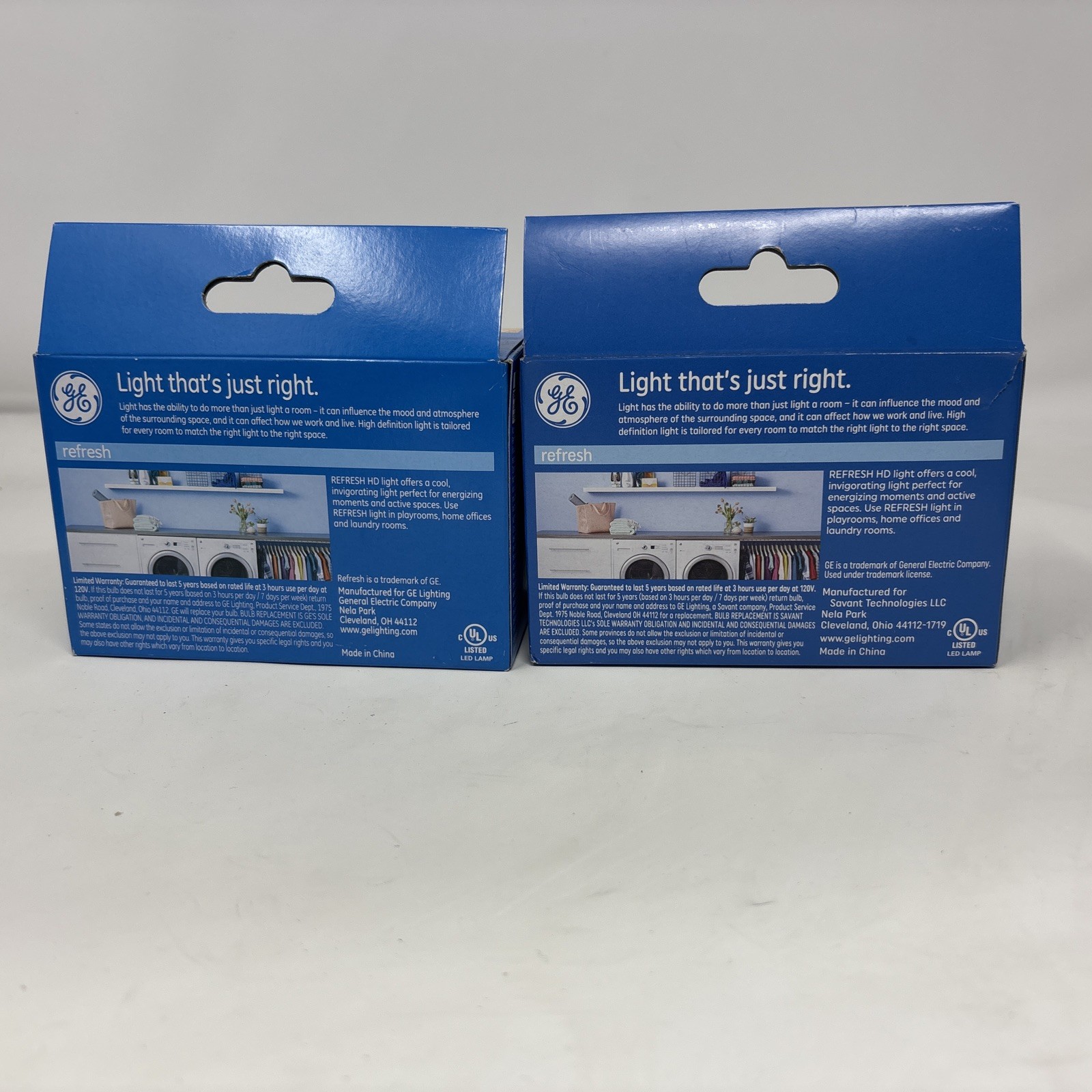 2-2 Pack GE Refresh HD LED G16.5 Daylight Candelabra E12 40W Eq Dimmable