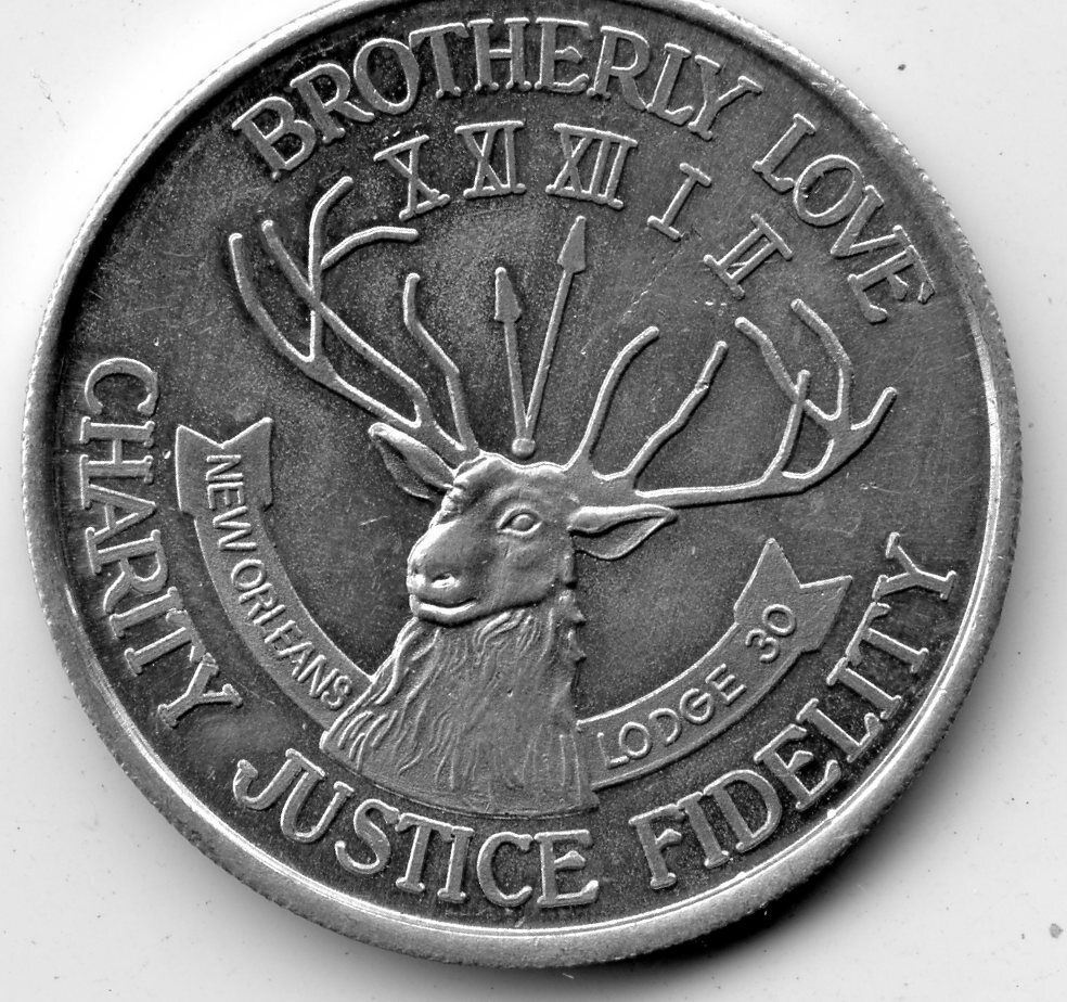 .Mardi Gras Doubloon Krewe of Elks of Jefferson Aluminum