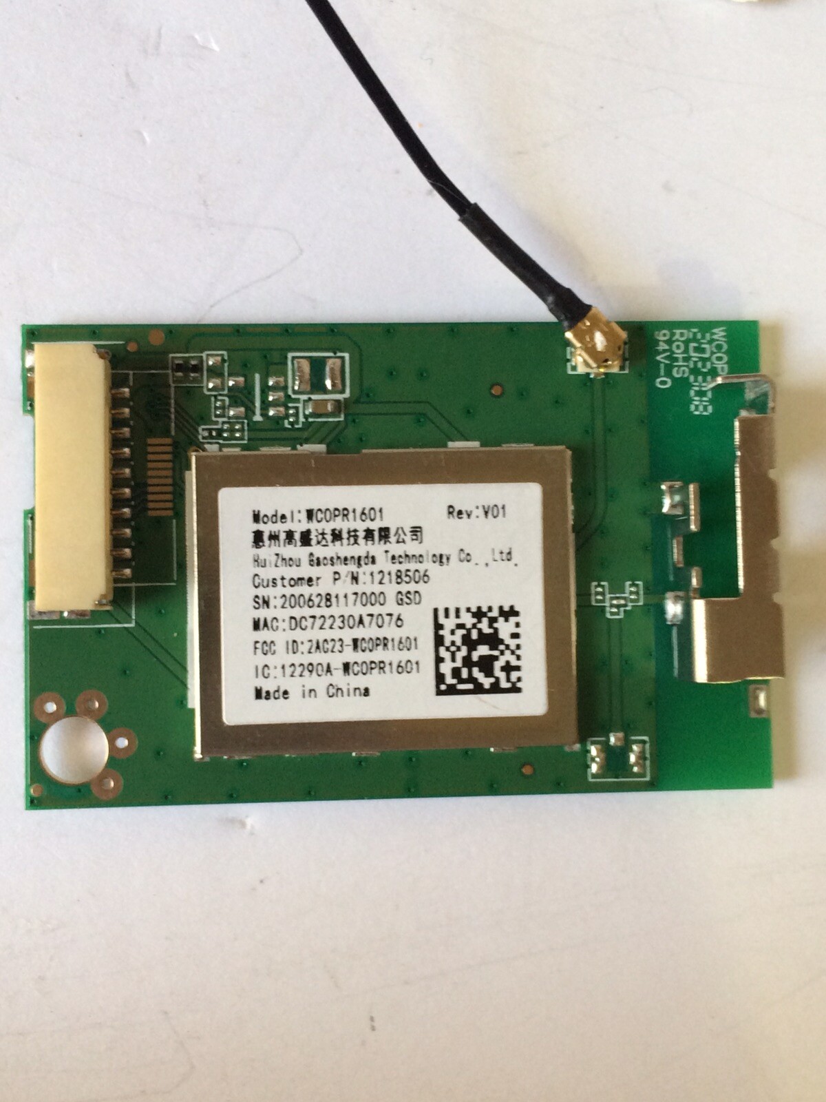 ONN 100068372 WIFI MODULE WCOPR1601
