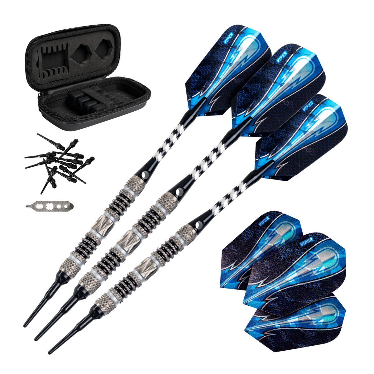 Viper Astro Tungsten Soft Tip Darts -Dartboard Game Accessory - Black - 16 Grams