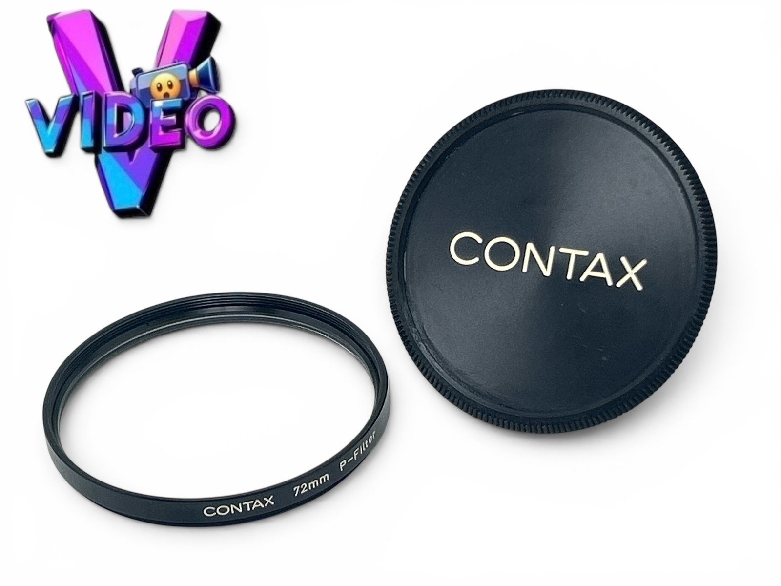 Genuine [Near MINT] Contax 72mm Metal Lens Cap  w/ P-Filter From JAPAN