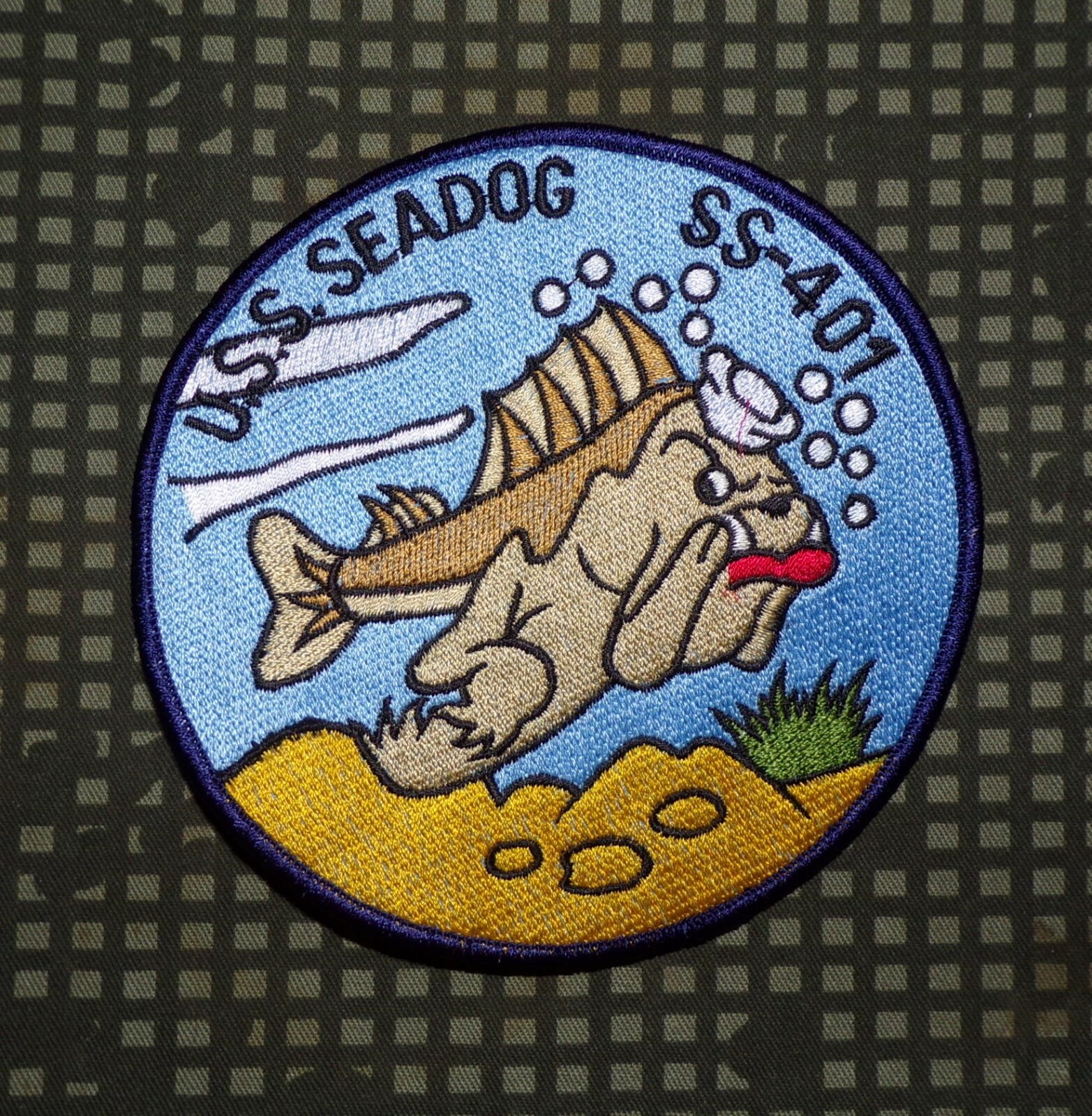 US Navy USS Seadog SS 401 Submarine Embroidered Full Color Patch