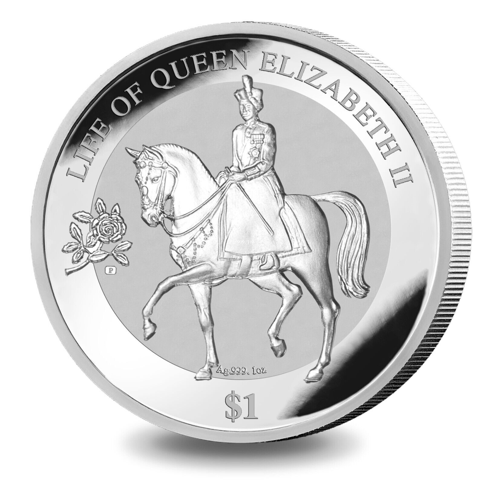 2022 BVI Life of Queen Elizabeth II Reverse Frosted 1 oz  .999 silver coin