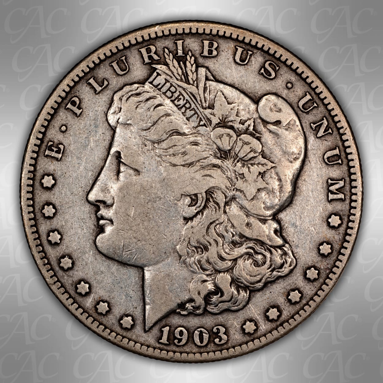 1903-S Morgan Dollar CACG F-15 CAC - Looks VF!!